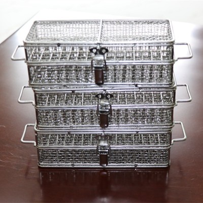 Stainless Steel Woven Wire Mesh Baskets Ultrasonic Cleaning Baskets